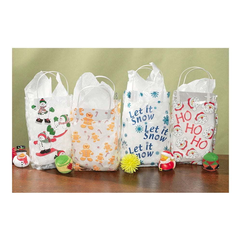 Cellophane Holiday Bags W/Handles (4Dz) Party Supplies 48 Pieces