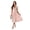 Watermelon pink, variant on Women's Surplice Puff Sleeve Midi Dress with Sheer Overlay and Stretch for Elegant Silhouette Fabric 100% Polyester