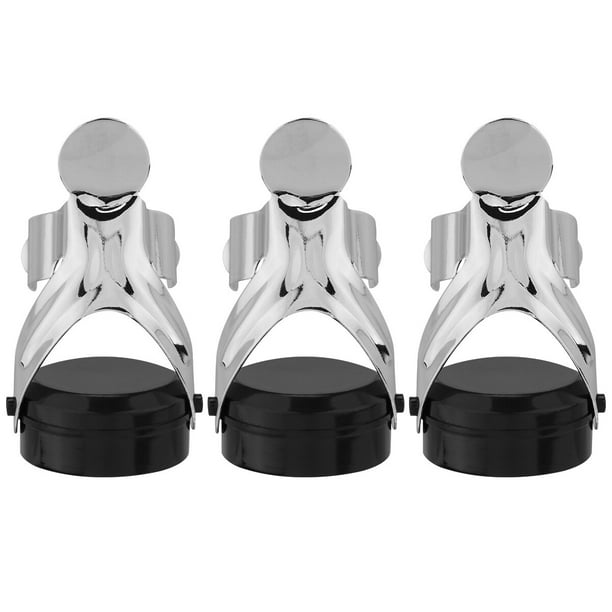 3 tapones de acero inoxidable para botellas de champán y vino.