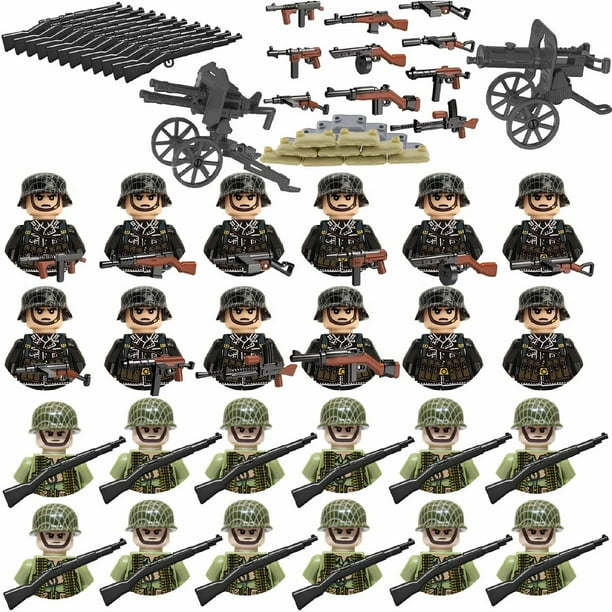 Juego de 24 Figuras de Bloques de Construcción Clásicas, Soldados y Equipamiento Ninja, Set de Juguetes de Batalla para Colección