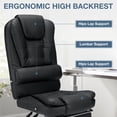 thumbnail image 3 of Hoffree Executive Office Chair High Back Leather Office chair with Footrest Reclining Computer Desk Chair Lumbar Back Support Swivel Rolling for Home Office Black, 3 of 9