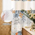 thumbnail image 3 of No Hook Shower Curtain, Orange Blue Pumpkin Fall Shower Curtains for Bathroom with See Through Top Window, Thanksgiving Botanical Vintage Waterproof & Washable Bath Curtain 60"x72", 3 of 8