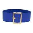 thumbnail image 5 of Women's Stretch Belt ,Stretch Buckle Waist Belt, Pants, Soft ,Wide Elastic Belt ,Chic ,Vintage Style Cinch Belt Cinch Waistband for Coat Women Blue, 5 of 9