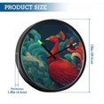 thumbnail image 3 of Indoor 12' Voice-Activated Luminous Decoration Wall Clock With LED Night Light Elegant Red Peacock, 3 of 8