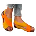 thumbnail image 3 of WILLBEST Sandalias De Mujer Para Playa, Sandalias De Cuña Con Punta Abierta De Cuero A La Moda De Verano Para Mujer, Cómodas, Transpirables Y Sin Cordones, 3 of 8