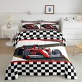thumbnail image 1 of Erosebridal Sports Car Comforter Sets Queen Size, Checkered Flag Comforters & Duvets, Cartoon Racing Car Decor, 3 Pieces, 1 of 8
