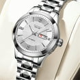 thumbnail image 2 of GUANQIN Men Women Couple Calendar Week Diamond Vintage Japanese Automatic Self-Winding Mechanical Wrist Watch Tungsten Steel Band Sapphire Crystal Waterproof Luminous Clock, 2 of 9