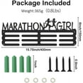 thumbnail image 2 of Marathon Girl Medal Display Rack Sports Events Medal Display Holder with 12 Lines Sturdy Steel Award Display Holders Wall Mounted Medal Display Racks for Ribbon Lanyard Black, 2 of 6