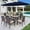 Navy Blue Umbrella, variant on Alpha Joy 8-Piece Outdoor Patio Dining Set with 13 ft Umbrella (No Base), Rattan Chairs & Rectangle Table Set for 6, Beige Umbrella