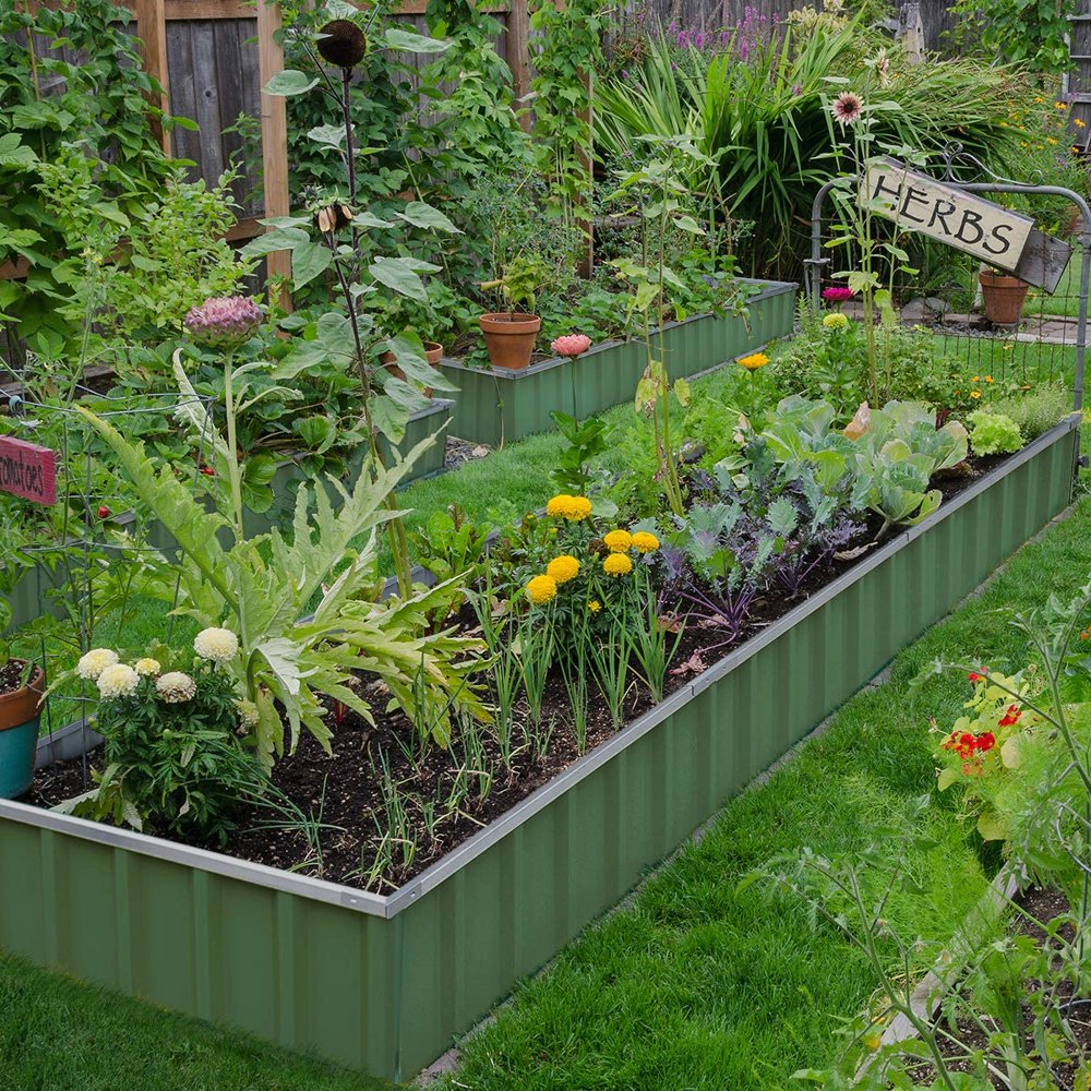 KING BIRD Raised Garden Bed 68''x36''x12'' x2 Packs, Galvanized Steel