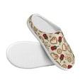 thumbnail image 3 of Fotbe Valentine'S Day Rose Pattern Women's Fuzzy Curly Fur Memory Foam Loafer Slippers Indoor Outdoor Slippers Winter Home Shoes-44/45, 3 of 7