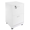 Lavish Home 2-Drawer File Cabinet with Lock and Rolling Wheels (White)