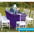thumbnail image 3 of Utopia Kitchen Spandex Tablecloth 2 Pack [6FT, Purple] Tight, Fitted, Washable and Wrinkle Resistant Stretch Table Cloth Rectangle Cover for Trade Show, Weddings & Parties [72Lx30Wx30H Inch], 3 of 9
