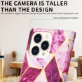 thumbnail image 6 of SaniMore for iPhone 15 Pro 6.1" 2023 Case, PU Leather Luxury Marble Flip Cover with Detachable Wrist Strap Card Slot Kickstand Shockproof Magnetic Buckle Protective Shell, Purple, 6 of 8