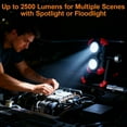 thumbnail image 3 of FiveBox Magnetic Rechargeable LED Work Light, 2500LM Ultra-Light Bright Foldable Portable Flood Light with 360° Rotation Stand, 5 Modes Flashlight Spotlight for Car Repairing Camping Emergency, Red, 3 of 7