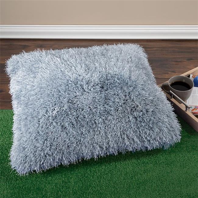 Blue shag pillow deals