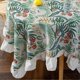thumbnail image 4 of Vintage Leaf Pattern Tablecloth for Square Tables Farmhouse Rustic Ruffle Trim Table Cover for Kitchen Wedding Banquet Tabletop Use (Leaf, Diameter 71, 4 of 4