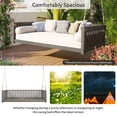 thumbnail image 3 of Garden Swing Bed, Minimalist Patio Wood Porch Hanging Swing Bed with Ropes and Safe Sloped Design, Twin Size Swing Bed 2 Person Seating Group for Backyard Lawn Poolside, Weight Capacity 350 lbs, 3 of 7