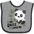 thumbnail image 3 of Inktastic My Uncle Loves Me Cute Panda Boys or Girls Baby Bib, 3 of 4