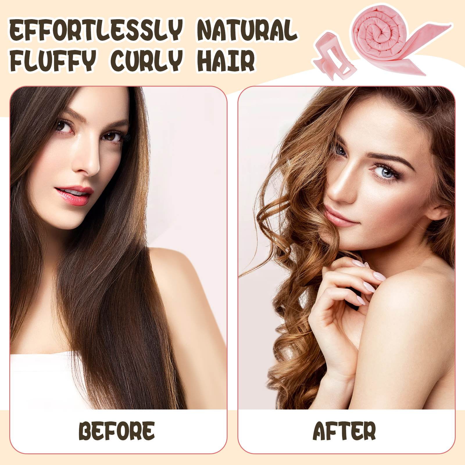 Heatless Hair Curler Heatless Curls Overnight with Headband, And