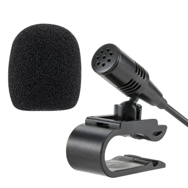 Car External Microphone with Audio Cable U-Shaped Clip for Radio Automatic DVD Player