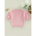 thumbnail image 2 of Gureui Toddler Infant Baby Boys Girls Casual Short Sleeve Sweater Fashion Solid Color Round Neck Pullover Knitwear, 2 of 9