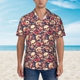thumbnail image 2 of Honeii Skull rock record artist Print Men’s Hawaiian Shirt,Classic Button-Down Short Sleeve Shirt, for Beach, Vacation, and Outdoor Activities,Medium, 2 of 7