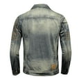 thumbnail image 4 of SHIXIAOO Spring and Autumn New Denim Coat for Men Trend Retro Washed Denim Short Casual Slim Jacket for Men Denim Jacket and Pants Set for Men Mens Fitted Coats, 4 of 7