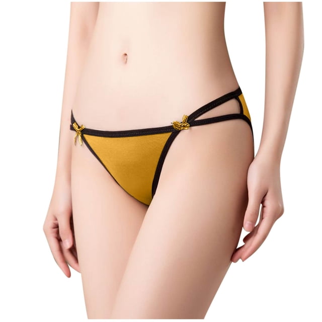 FAIWAD G-String Thongs for Women Seamless Stretch Underwear Low Rise Strappy Breathable Briefs