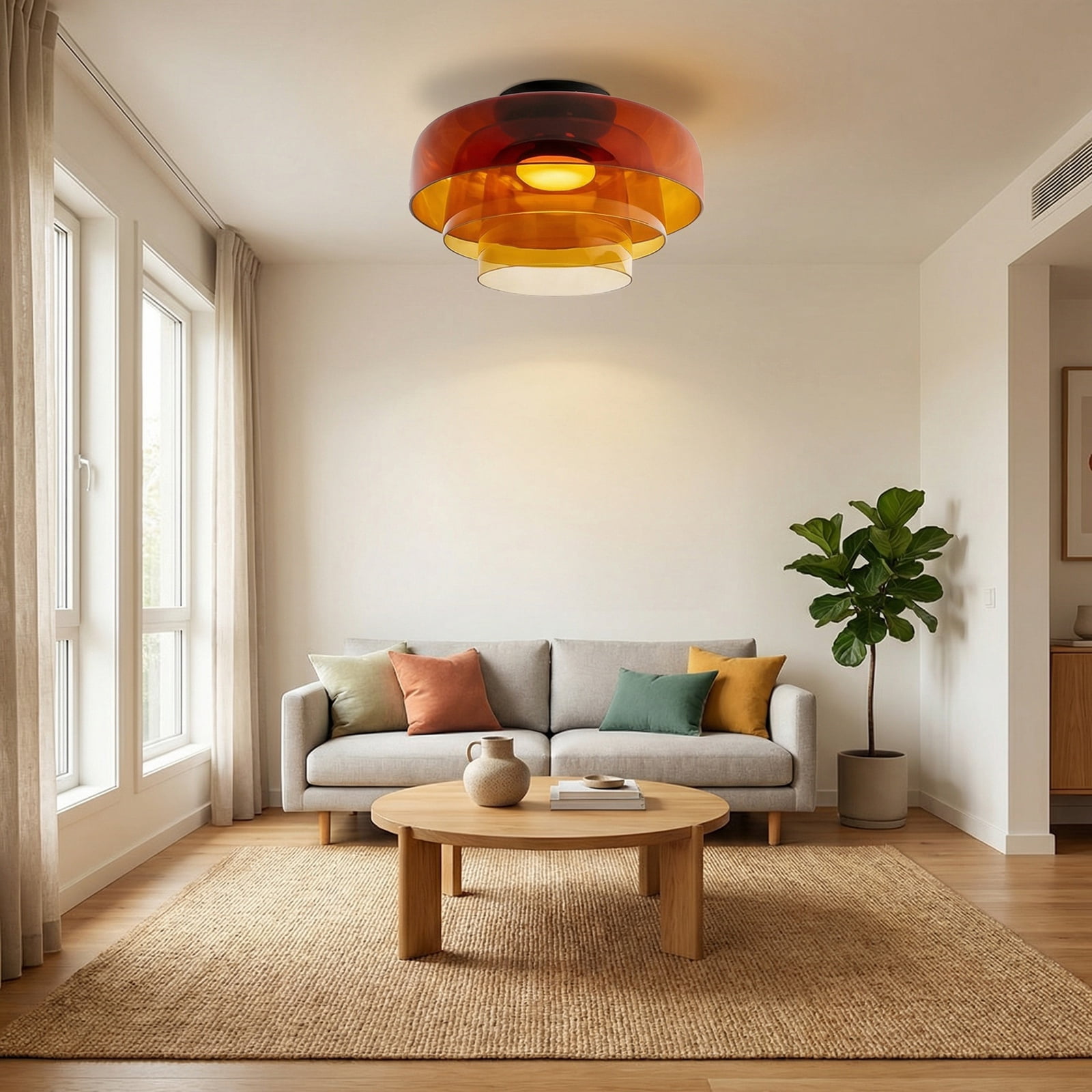 LittleGlovo Morandi Modern Simple Creative Glass Flush Mount Ceiling Light
