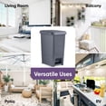 thumbnail image 5 of Superio Slim Trash Can with Foot Pedal – 2.5 Gallon Step-On with Lid, Small Plastic Bin for Bathroom, Kitchen, Office, Under Desk, Bedroom, Dorm – Onyx Grey, 3-Pack, 5 of 9