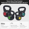thumbnail image 3 of Open Box BalanceFrom Home Gym Vinyl Coated Solid Cast Iron Kettlebell Set, 3 of 12