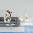 thumbnail image 2 of Figuras Modernas Abstractas De Cerámica De Delfines Y Cisnes. Estatua Decorativa Para Soporte De TV, Chimenea, Oficina, Sala De Estar, Mesa De Centro, Estantería O Entrada., 2 of 8