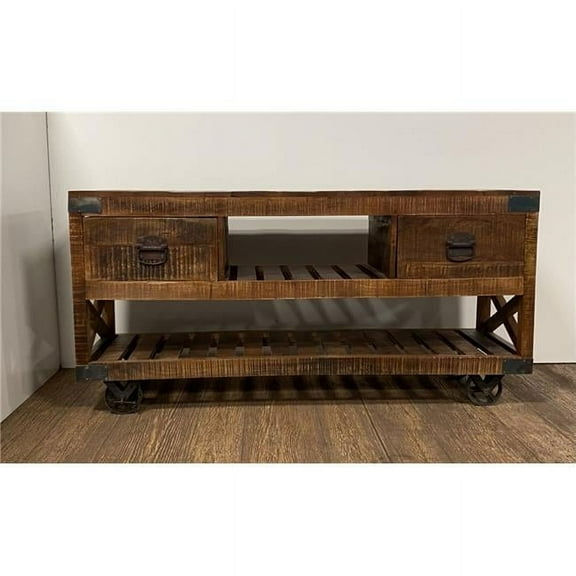 HomeRoots  24 x 17.5 x 59 in. Black & Brown Modern Farmhouse Console Buffet Cabinet