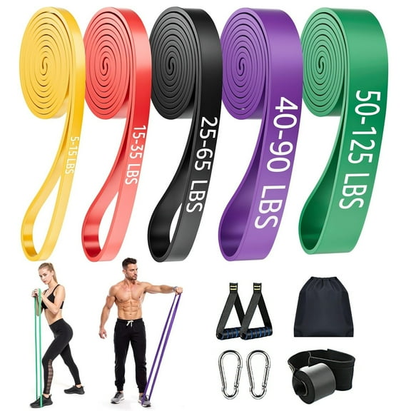 Amaopus Resistance Bands Set, Exercise Bands with 5 Resistance(5-125lbs), Pull Up Bands for Men & Women, Exercise Workout Bands for Working Out, Body Stretching, Muscle Training