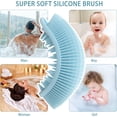 thumbnail image 2 of 2 Pack Silicone Body Scrubber, 2 in 1 Bath and Shampoo Brush, Soft Silicone Loofah for Sensitive Skin, Double-Sided Body Brush for Men Women, Lathers Well, Gentle Exfoliating (Blue, Green), 2 of 5