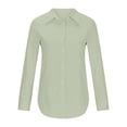 thumbnail image 7 of LIZUOJUNF Womens Dress Shirts Button Down Shirt Wrinkle-Free Business Casual Blouse Office Work Tops Stand Collar Long Sleeve Fashion Basic Tees, 7 of 7