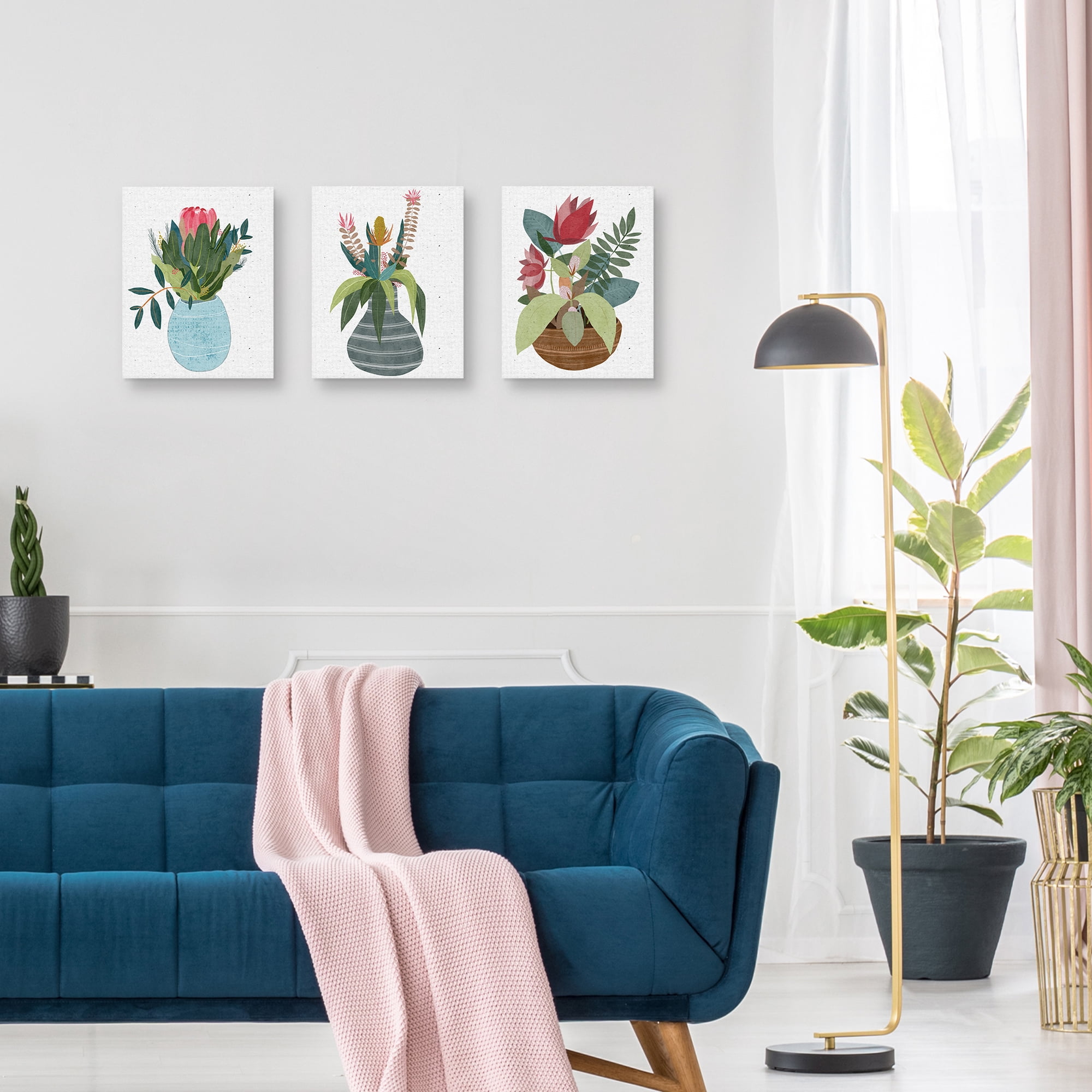 Potted Petals I, II & III by Belle Maison Canvas Art Print