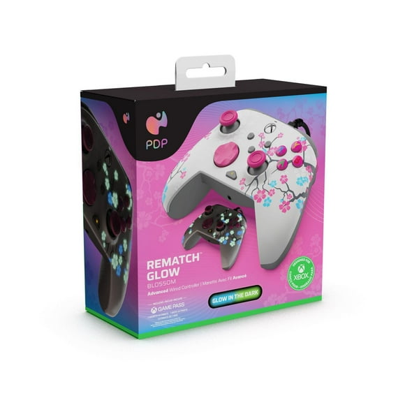 PDP Rematch Wired Controller - Cherry Blossom Glow in the Dark for Xbox Series S X