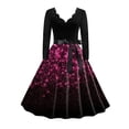 thumbnail image 1 of SZXZYGS Robes Midi pour Femmes Robes Formelles Fluides pour Femmes Robe de Fête Col en V Robe à Manches Longues Robe de Cocktail Robe Trapèze Évasée Robes de Soirée 2024, 1 of 3