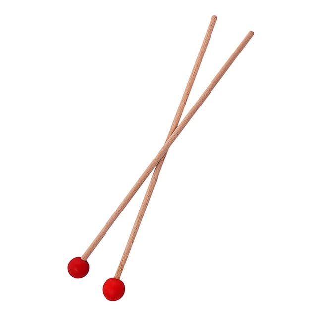 Phenofice 1 Pair Rhythm Stick Bell Mallets Percussion Red Maplewood Professional Design Giving