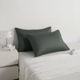 thumbnail image 2 of Super Soft Cotton Pillowcase Set of 2, Machine Washable Cotton Bed Pillow Covers with Envelope Closure, Queen Size, 20 x 30 inches, Charcoal Gray, 2 of 7