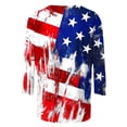 thumbnail image 4 of Lorytime 3/4 Length Sleeve Womens Tops 4th of July Tops Stars and Stripes Outfits Lorytime Patriotic Graphic Clothes, 4 of 5