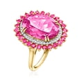 thumbnail image 3 of Ross-Simons 8.25 Carat Pink Topaz and .90 ct. t.w. Ruby Cocktail Ring With .19 ct. t.w. Diamonds in 14kt Yellow Gold, Women's, Adult, 3 of 6