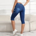thumbnail image 4 of Women's Plus Size Skinny Jeans - Trendy Ripped 7/10 Length Moderate Stretch Pants, Dark Blue Size L, 4 of 6