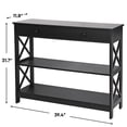 thumbnail image 2 of YEXJ 3 Tier X-Design Console Table w/1 Drawer Wooden Sofa Side Table for Living Room, Black, 2 of 11