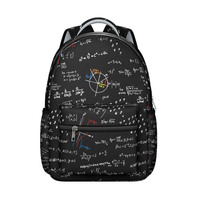 Science Classroom Laboratory Students Backpack Scientific Formula Educational Wall School Bag with Chemistry Physics Biology Design, Lightweight and Adjustable Strap