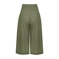 thumbnail image 4 of Drses Women's Summer Cotton Capris Pants Wide Leg Casual Drawstring High Waist Capris Pants Loose with Pockets, 4 of 5