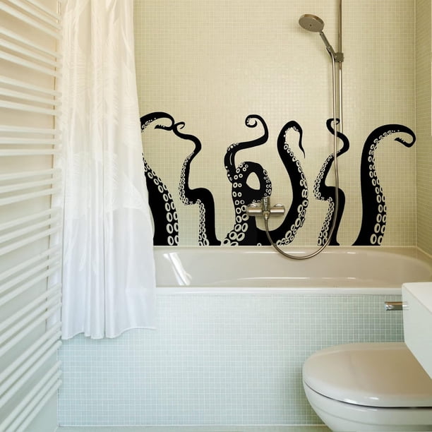 4 pegatinas de pared con tentáculos de pulpo, animales marinos, decoración de pared, mural, arte para el hogar, calcomanía de vinilo con diseño de pulpo