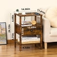 thumbnail image 2 of LEYAOYAO 3-Tier Side Table with Charging Station, End Table with 2 Outlets & 2 USB Ports, for Living Room, Rustic Brown, 2 of 8